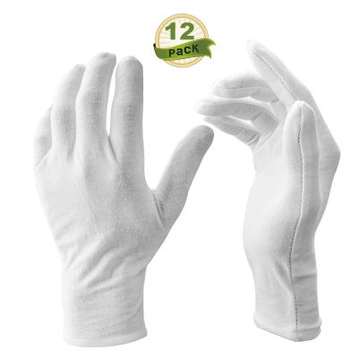 【CW】 6-36 Pairs/Lot Soft Cotton Ceremonial Gloves Stretchable Lining for Male Female Serving/Waiters/Drivers
