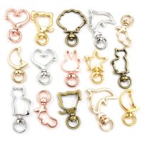 10pcs Cat Heart Snap Hook Trigger Clips Buckles For Keychain Lobster Lobster Clasp Hooks for Key Ring Clasp Jewelry Supplies