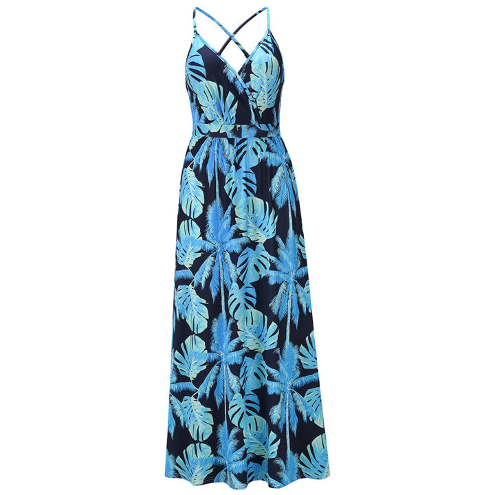 women-tropical-boho-long-dress-leaves-floral-print-y-v-neck-backless-sundress-party-beach-sling-spaghetti-straps-maxi-dresses