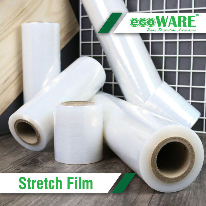 ecoWARE Clear Stretch Film Transparent Wrapping Plastic Wrap Roll