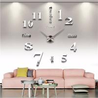 ZZOOI 3D Wall Clock Mirror Wall Stickers Creative DIY Wall Clocks Removable Art Decal Sticker Home Decor Living Room Quartz Needle Hot