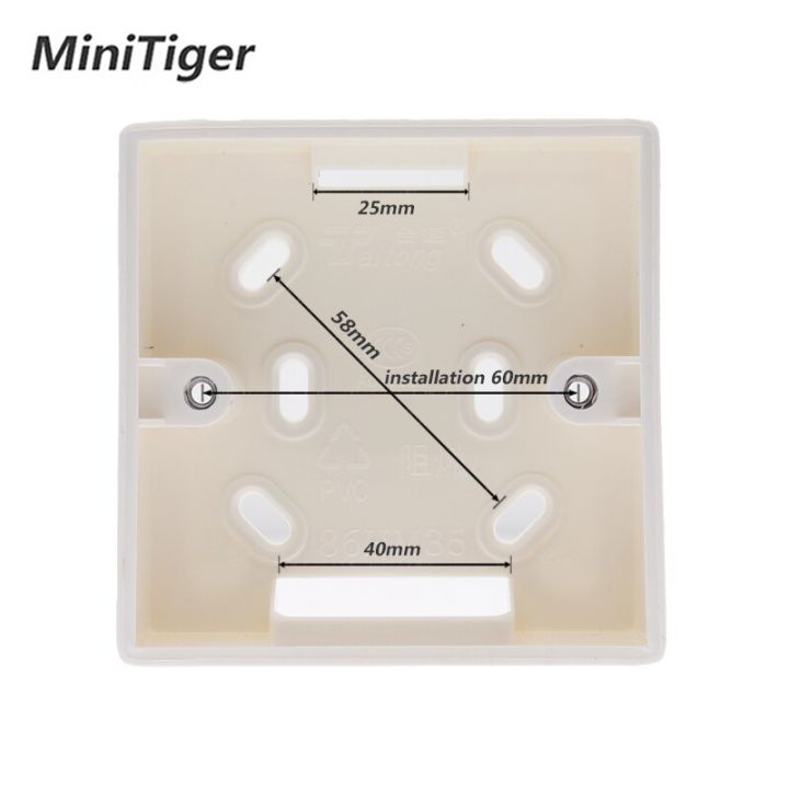 minitger-กล่องติดตั้งภายนอก86mm-86mm-34mm-สำหรับ86mm-สวิตช์สัมผัสมาตรฐานและซ็อกเก็ตใช้ได้กับทุกตำแหน่งของพื้นผิวผนัง