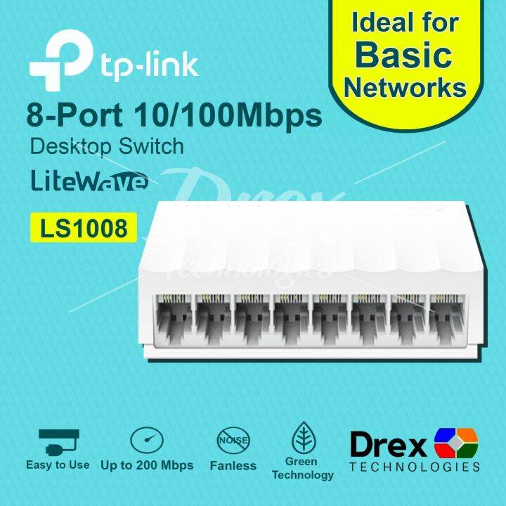 TPLINK LS1008 8 Port 10/100Mbps Desktop Switch Hub Lazada PH