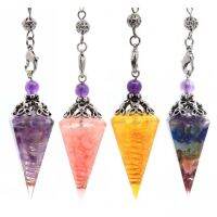 【YF】☽┋  KFT Healing Pendulum Dowsing Divination 6 Facet Wicca Balancing Spiritual Orgonite Pendant