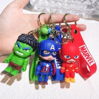 Marvel Movie The Avengers Collection PVC Figurine Model Keychain Superhero Iron Man Deadpool Hulk Keyring for Child Toy Gift