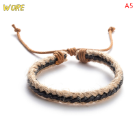 ?【Lowest price】WORE สร้อยข้อมือแบบถักสไตล์โบฮีเมียนสำหรับทุกเพศสร้อยข้อมือแบบปรับได้ทำด้วยมือสำหรับผู้หญิงผู้ชาย