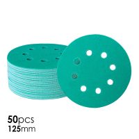 50pcs 125mm Film Sandpaper 5 Professional Anti Clog Sanding Disc Hook Loop Aluminium Oxide Sand Paper with Grits 60 400