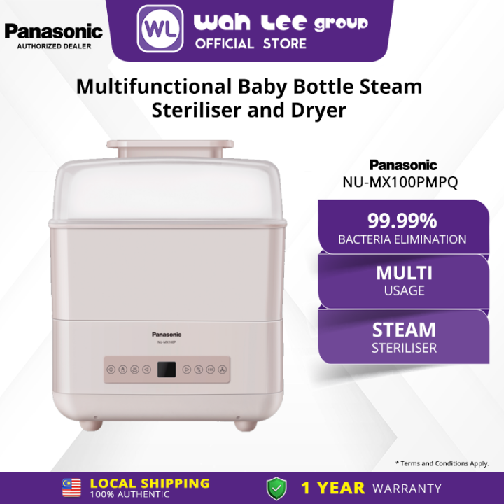 PANASONIC NUMX100P MULTIFUNCTIONAL BABY BOTTLE STEAM STERILISER AND DRYER NUMX100PMPQ WAH LEE