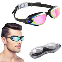 ▽ Men Women Professional Swimming Glasses With Earplug Waterproof Anti Fog Swim Eyewear Diopter Diving Goggles Adults Children