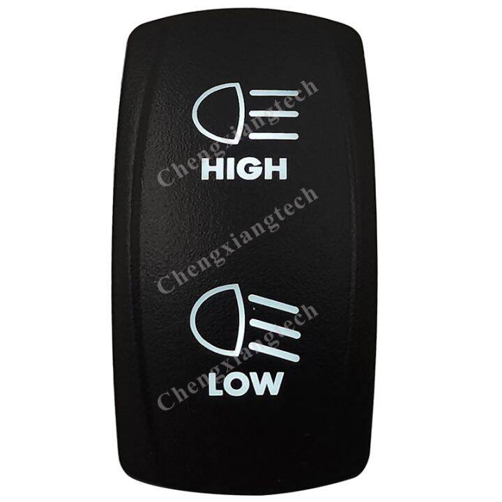 [HOT W] 12V 24V HIGH LOW Rocker Switch White Led 7 Pin / DPDT / On Off