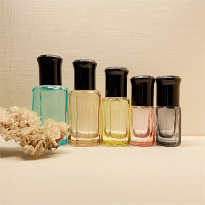 Essential Oil Roll-on Bottles Octagonal Aroma Jars Miniature Perfume Bottles Glass Roll-on Bottles Colored Perfume Vials