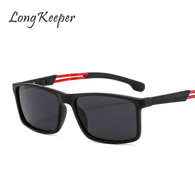 LongKeeper TR90 Ultra Light Square Polarized Sunglasses Men Fashion Vintage Male Sun Glasses Driving Glasses Trend Sport Shades