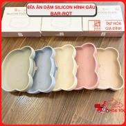 Đĩa ăn dặm silicon hình gấu bar-rot có đế hít sàn chính hãng cao cấp cho bé