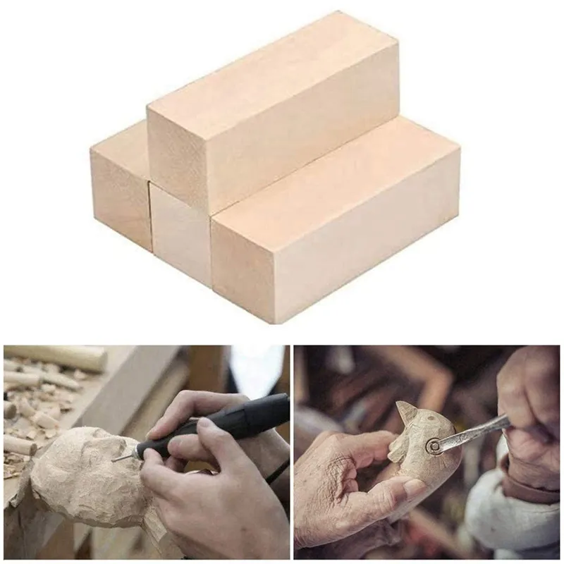 8X Large Carving Wood Blocks Whittling Wood Blocks Basswood Carving Blocks  Unfinished Soft Wood Set for Beners