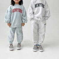 2021 Autumn New Kids Suit Fashion Letter Print Girls Set Korean Long Sleeve Top and Pant 2Pcs Casual Children Clothes