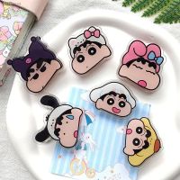 ☍ Crayon Shin-chan Transparent Acrylic Pp Clip Cartoon Hand Account Note Creativity Anime Surrounding Girl Heart Stationery Folder