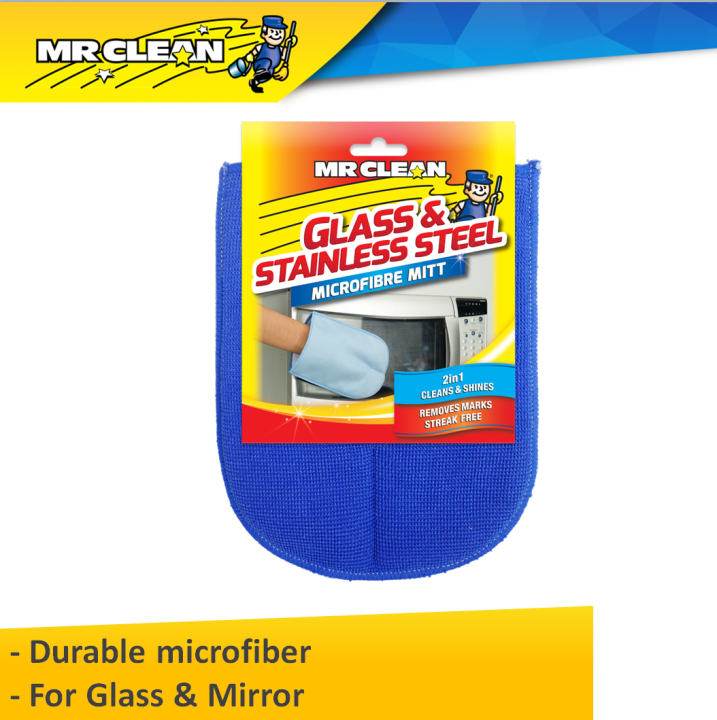 MR CLEAN MICROFIBRE MR CLEAN MICROFIBRE GLASS & STAINLESS STEEL MITT