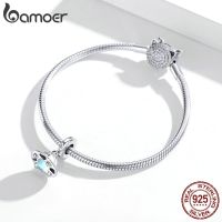 bamoer Little Spaceship Charm fit Original Snake celet 925 Sterling Silver Women Jewelry DIY Beads Charm Making SCC1696