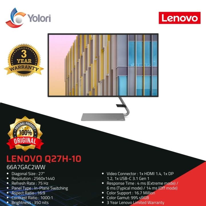 Lenovo Monitor Q27h-10 27-Inch -C2WW | Lazada Indonesia