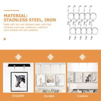 10 Sets Picture Rail Hook Wire Hangers Hanging Kit Photo Hooks Wall Iron Frame Pictures Painting Frames System