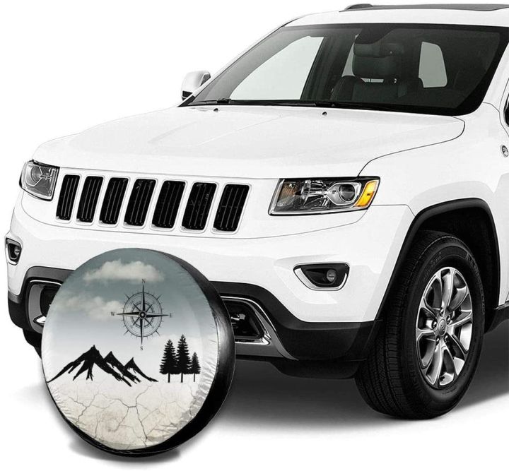 travel-spare-tire-cover-mountain-compass-nature-camper-trailer-rv-suv-cover-travel-universal-15-inch-tire-cover-car-cover