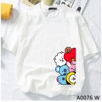 【New】stok sedia A0076 KPOP BTS ANIMATION TSHIRT 100%cotton baju lengan pendek BTS  kpop tees unisex t-shirt