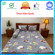 Ga giường lẻ DOREMON thun lạnh Hàn Quốc in3D siêu xinh  không kèm áo gối,