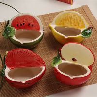 Personality ceramic small place strawberry fruit apple creative ashtray watermelon lemon European household smoke plate ashtrays