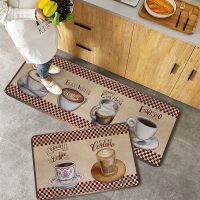 Retro Espresso Coffee Kitchen Rug Bedroom Living Room Long Strip Carpet Anti-slip Soft Floor Mat Home Decoration