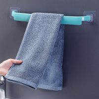 ▣☜ Adhesive Towel Rack Bathroom Towel Bar Shelf Wall Mounted Towels Hanger Toilet Suction Cup Holder Kitchen Bathroom Organizer