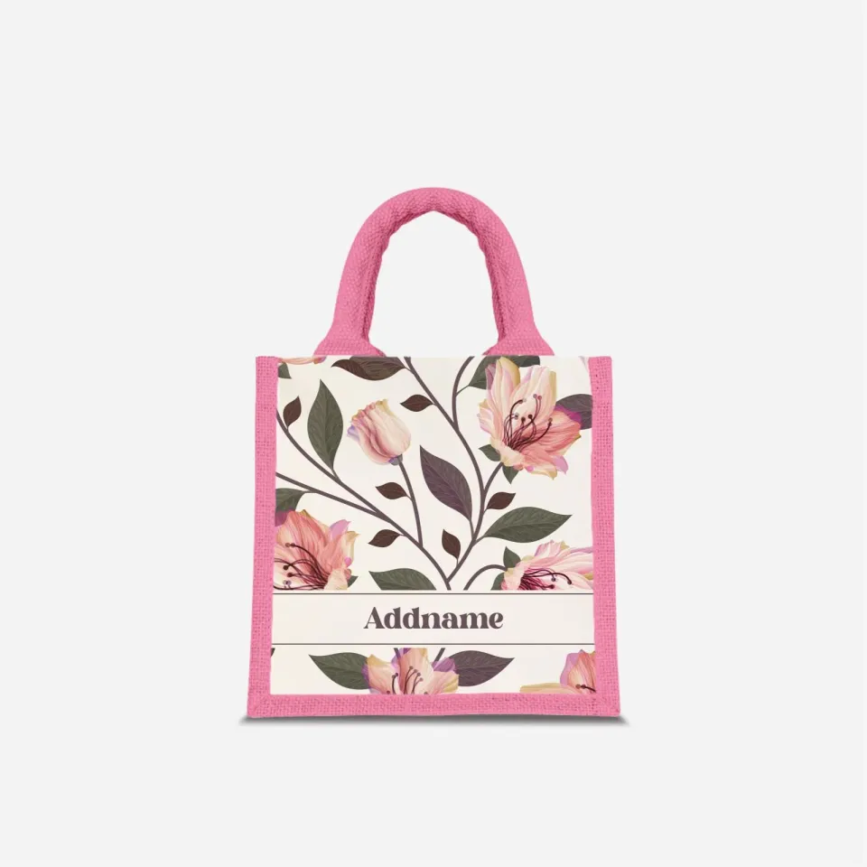 Kesuma Series - Jute Bag - Romantic Pink with Light Pink Lining 4