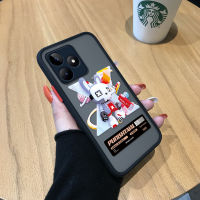 เคสสำหรับ Realme Narzo C53 Realme N53แฟชั่นการ์ตูนกระต่ายขอบเคสนิ่มใส่โทรศัพท์มีน้ำค้างแข็งโปร่งใสเคสแข็งกันกระแทกคลุมทั้งหมดปกป้องกล้อง