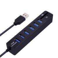 [HOT HAIXWLXKWW 589] USB Hub Combo 3/6พอร์ต2.0ตัวแยกความเร็วสูง2ใน1/เครื่องอ่านการ์ดสำหรับแล็ปท็อป