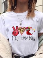 【cw】 New YearChristmas Clothing T Print Short Sleeve 90s Trend Cartoon LovelyTeeFashion FemaleT shirts 【hot】