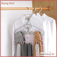 Ruing Waves รองรับหลายพอร์ตราวตากไม้แขวนสำหรับเสื้อผ้าชั้นเสื้อผ้าพลาสติก