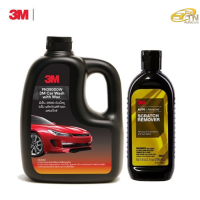 3M แชมพูล้างรถ ชนิดผสมแวกซ์ ขนาด 1000มล. + 3M น้ำยาลบรอยขนแมว เพิ่มความเงา PN39044