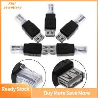 KIKI JEWELLERY 1/3/5pcs สีดำ เอฟ/เอ็ม ตัวแปลง เครือข่าย LAN USB Type A หญิงถึง RJ45 ชาย ปลั๊กเสียบ เราเตอร์ อะแดปเตอร์อีเธอร์เน็ต