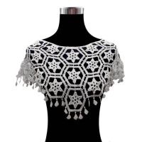 [HOT!] Beautiful Cotton Tassel Embroidered Lace Shawl Sew Applique Patch Collar Neckline Trim Trimmings Clothing DIY Sewing Accessory