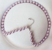 Fashion New 8Mm Purple Shell Pearl Round Beads Necklace 18Inchaaa+