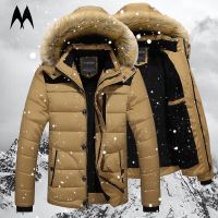 2022ผู้ชายฤดูหนาวเสื้อแจ็คเก็ตขนสัตว์ Hooded Parka ลงแจ็คเก็ต Outerwear หนา Mens Warm Overcoat Wool Liner Coat Plus Size