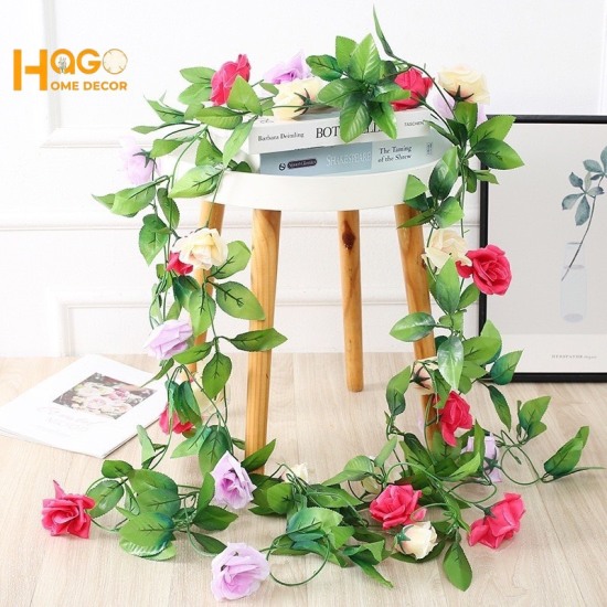 Hoa giả, dây hoa hồng leo dài 2,4m trang trí,decor ban công, tường nhà - ảnh sản phẩm 1