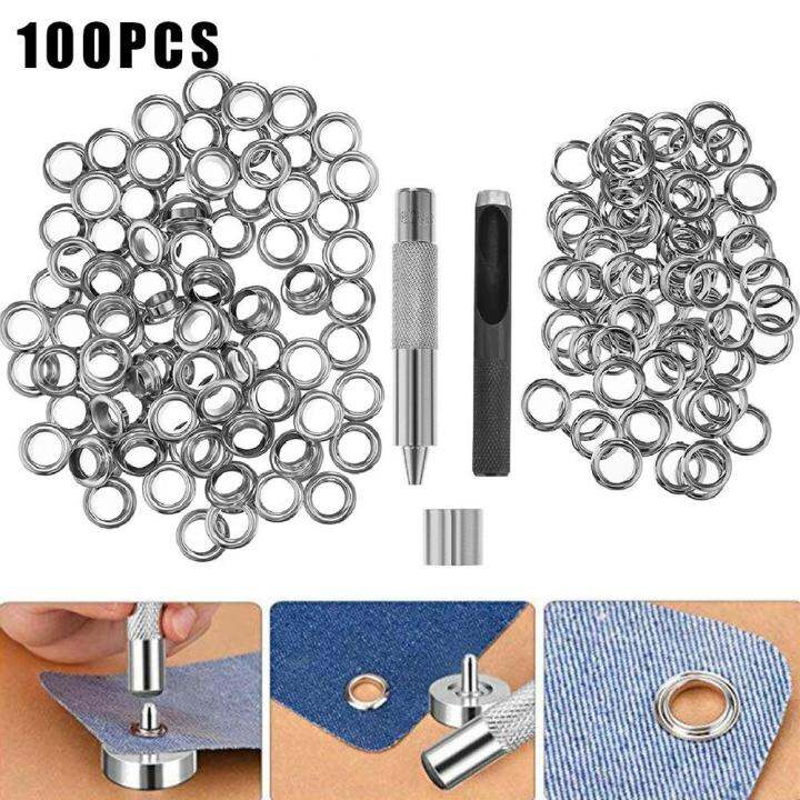 102Pcs/set Eyelet Tool Set Grommet Kit Punch Grommets Tent Tarp Awning