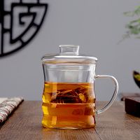 350ML Household Teaware Clear Glass Teacup for Stove Heat Resistant High Temperature Explosion Proof Tea Infuser Green Tea Cups