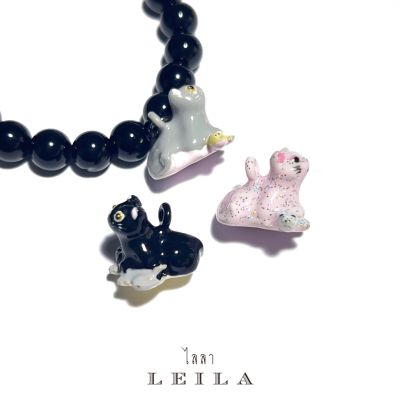 Leila Amulets เจ้าแมวตะปบทรัพย์ Baby Leila Collection (พร้อมกำไลหินฟรีตามรูป)