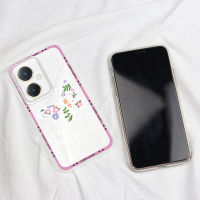 KOSLAM เคสโทรศัพท์ดอกไม้ผีเสื้อที่สวยงามสำหรับ VIVO Y27 4G 5G Y36 4G 5G Y02A Y02 Y35 Y16 Y22 Y22S Y02S Y77 Y100 Y56 5G Y53S Y72 Y76 Y75 Y31 Y51 Y21T Y33S Y15A Y15S y20i Y20 Y12S Y15S Y20S Y12A ดีไซน์ใหม่เคสทีพียูนุ่มมีในสต็อก