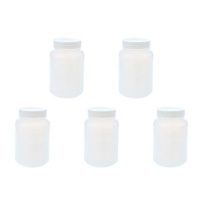 5X Laboratory Chemical Storage Case White Plastic Widemouth Bottle 500ML