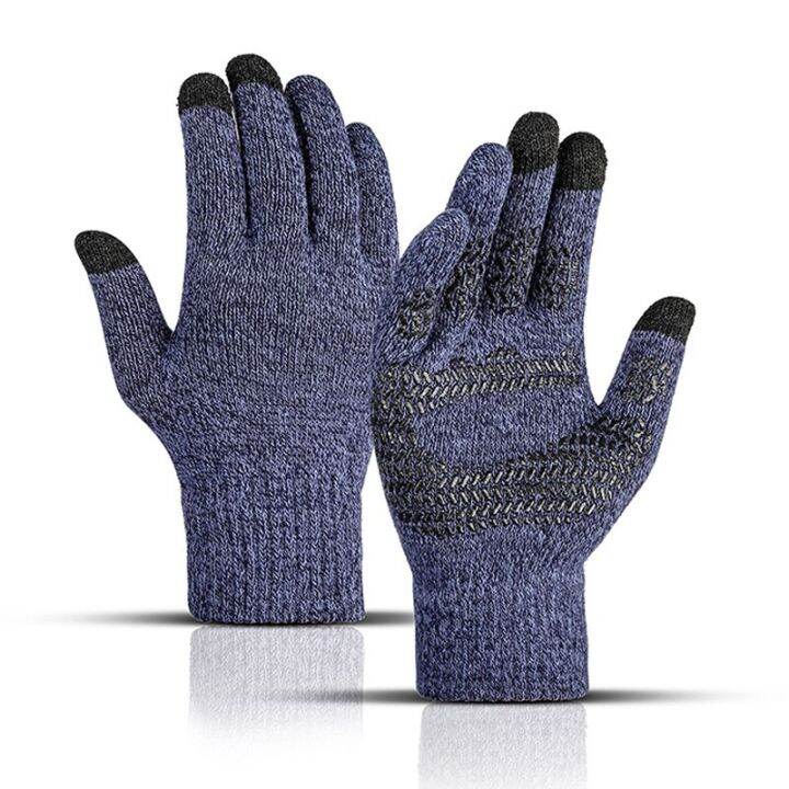 winter-mens-knitted-gloves-touch-screen-anti-skid-solid-business-driving-cycling-full-finger-non-slip-gloves