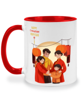 แก้วกาแฟเซรามิค Happy chinese new year เทศกาล ตรุษจีน แก้วสกรีนรูป แก้วมัค twotone coffee mug แก้วสองสี แก้วสกรีน แก้วกาแฟ เหมาะเป็น ของขวัญ ของที่ระลึก ของขวัญวันเกิด