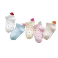 5 Pairs 1-12years Old Childrens Socks Summer Cute Heel Love Ankle Low Cut Cotton Baby Boys and Girls Shallow Mouth Socks