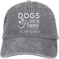 Dogs Make Me Happy You Not So Much Dad Vintage Baseball Cap Denim Hat Womens